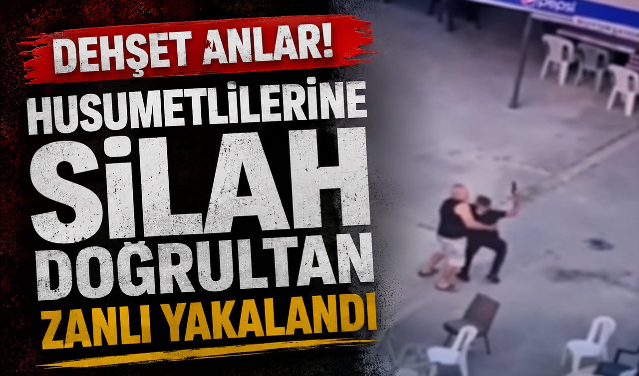 Dehşet anlar! Husumetlilerine silah doğrultan zanlı yakalandı