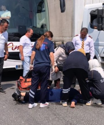 Yolcu otobüsünün çarptığı kadın ağır yaralandı