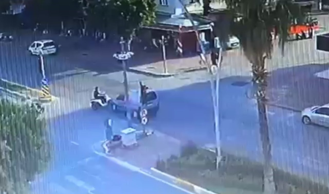 Kırmızı ışık ihlali kazayla bitti; motosiklet sürücüsü yaralandı