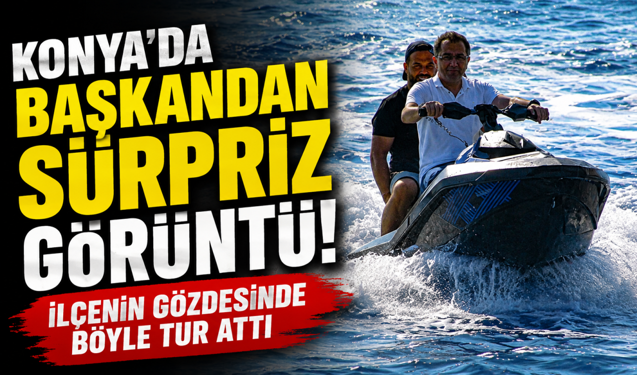 Konya’da başkandan sürpriz görüntü! İlçenin gözdesinde böyle tur attı 