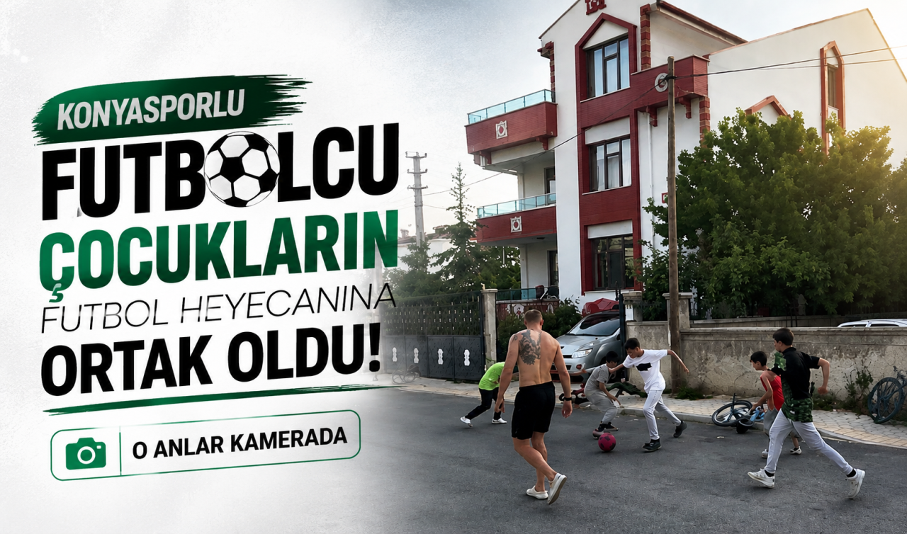 Konyasporlu futbolcu çocukların futbol heyecanına ortak oldu! O anlar kamerada