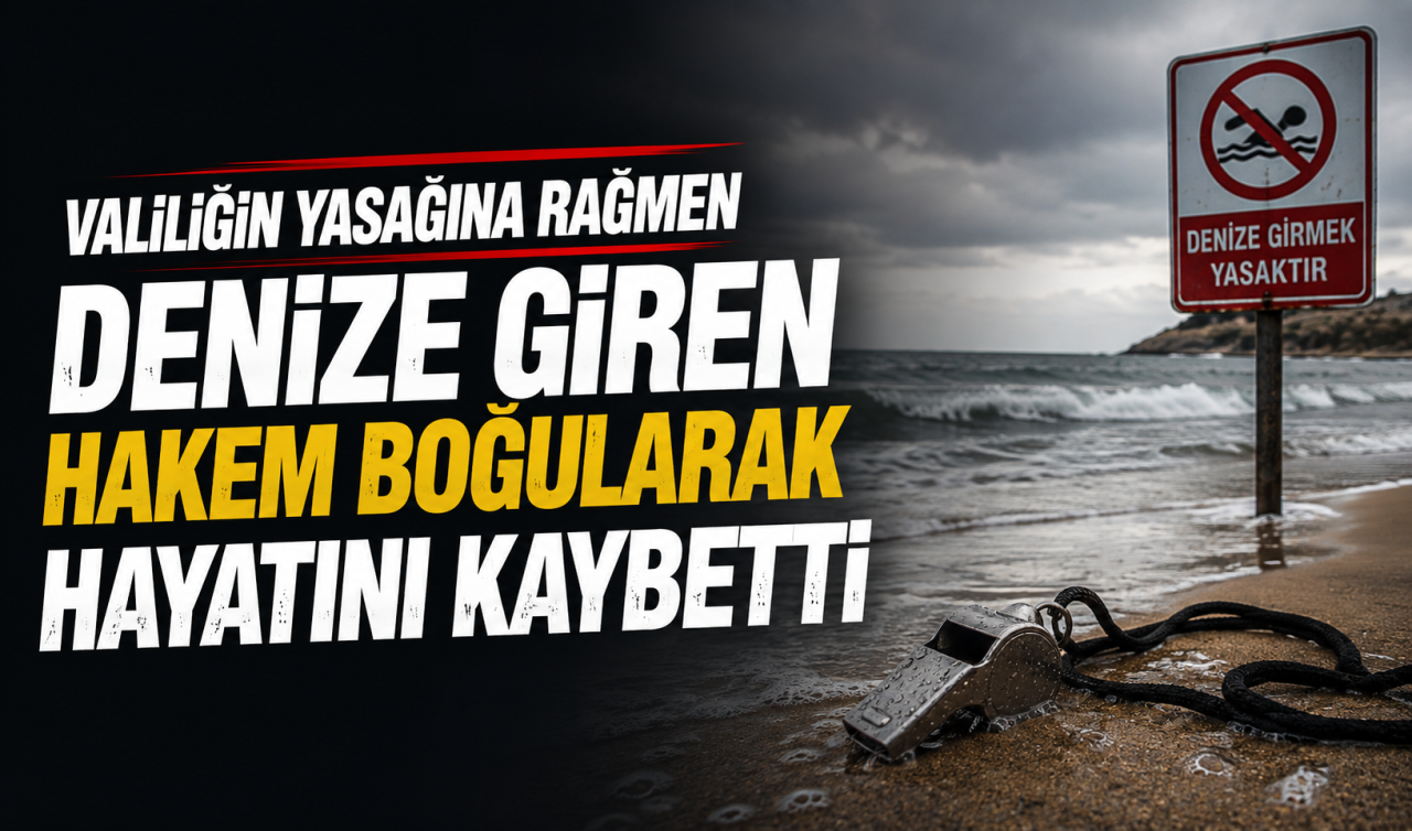 Valiliğin yasağına rağmen denize giren hakem boğularak hayatını kaybetti