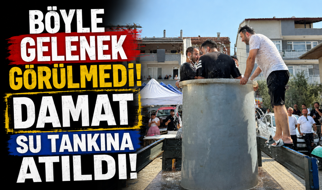Böyle gelenek görülmedi! Damat su tankına atıldı