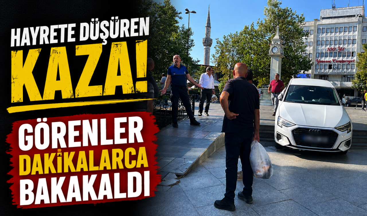 Hayrete düşüren kaza! Görenler dakikalarca bakakaldı
