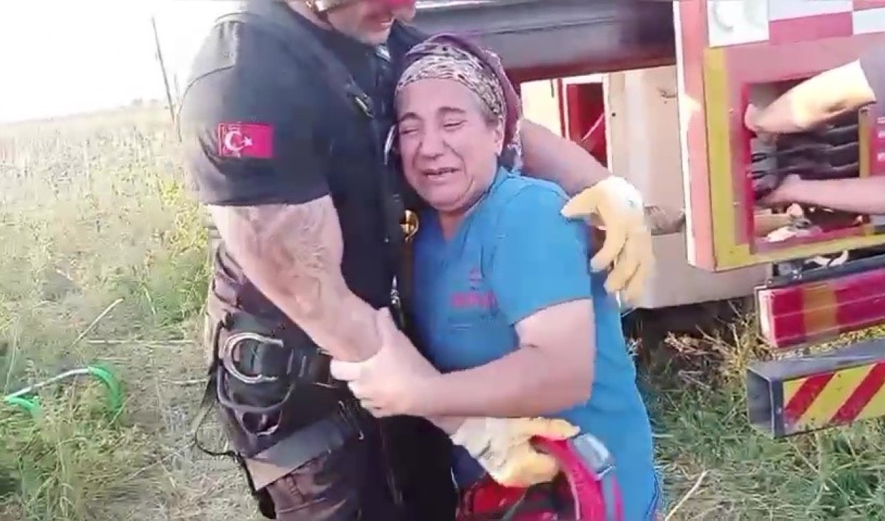 Kuyuya düşen ineği itfaiye kurtardı; sahibi ekiplere sarılıp gözyaşı döktü
